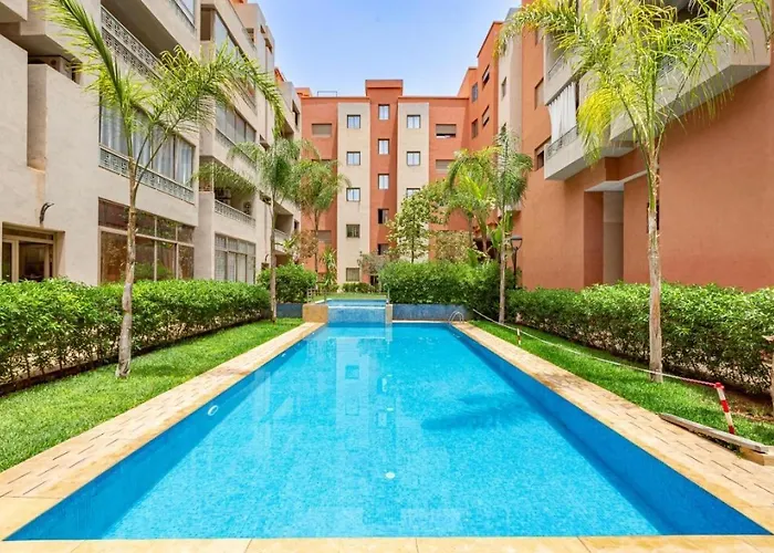 Luxury Apartment In Central Marrakech - Pool & Fast Wi-Fi